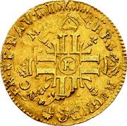 France 1/2 Louis D'or Louis XIV 1701 K KM# 332.5 CHRS REGN VINC IMP K coin reverse