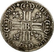 France 1/3 ECU Louis XV 1720 B KM# 455.3 CHRS REGN VINC IMP B coin reverse France 1/3 ECU Louis XV 1720 B KM# 455.3 CHRS REGN VINC IMP B coin reverse