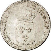 France 1/3 ECU Louis XV 1720 K KM# 457.11 SIT NOMEN DOMINI K BENEDICTUM 1720 coin reverse France 1/3 ECU Louis XV 1720 K KM# 457.11 SIT NOMEN DOMINI K BENEDICTUM 1720 coin reverse