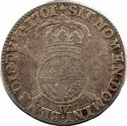 France 1/4 ECU Louis XIV 1701 W KM# 342 SIT NOMEN DOMINI BENEDICTVM 1701 W coin reverse France 1/4 ECU Louis XIV 1701 W KM# 342 SIT NOMEN DOMINI BENEDICTVM 1701 W coin reverse