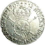 France 1/4 ECU Louis XIV 1702 A KM# 324.1 SIT NOMEN DOMINI BENEDICTVM 1701 A coin reverse France 1/4 ECU Louis XIV 1702 A KM# 324.1 SIT NOMEN DOMINI BENEDICTVM 1701 A coin reverse