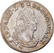 France 1/4 ECU Louis XIV 1702 D KM# 324.4 LVD XIIII D G FR ET NAV REX coin obverse France 1/4 ECU Louis XIV 1702 D KM# 324.4 LVD XIIII D G FR ET NAV REX coin obverse