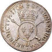 France 1/4 ECU Louis XIV 1702 D KM# 324.4 SIT NOMEN DOMINI BENEDICTVM 1702 D coin reverse France 1/4 ECU Louis XIV 1702 D KM# 324.4 SIT NOMEN DOMINI BENEDICTVM 1702 D coin reverse