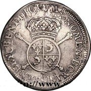 France 1/4 ECU Louis XIV 1702 Z KM# 343 SIT NOMEN DOMINI BENEDICTVM 1702 Z coin reverse France 1/4 ECU Louis XIV 1702 Z KM# 343 SIT NOMEN DOMINI BENEDICTVM 1702 Z coin reverse