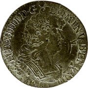 France 1/4 ECU Louis XIV 1704 B KM# 352.2 LVD XIIII D G FR ET NAV REX coin obverse France 1/4 ECU Louis XIV 1704 B KM# 352.2 LVD XIIII D G FR ET NAV REX coin obverse