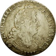 France 1/4 ECU Louis XIV 1704 O KM# 352.10 LVD XIIII D G FR ET NAV REX coin obverse France 1/4 ECU Louis XIV 1704 O KM# 352.10 LVD XIIII D G FR ET NAV REX coin obverse
