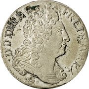 France 1/4 ECU Louis XIV 1708 W KM# 376.9 LVD XIIII D G FR ET NAV REX coin obverse France 1/4 ECU Louis XIV 1708 W KM# 376.9 LVD XIIII D G FR ET NAV REX coin obverse