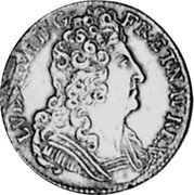 France 1/4 ECU Louis XIV 1710 B KM# 380.2 LVD XIIII D G FR ET NAV REX coin obverse France 1/4 ECU Louis XIV 1710 B KM# 380.2 LVD XIIII D G FR ET NAV REX coin obverse