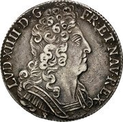 France 1/4 ECU Louis XIV 1711 D KM# 380.4 LVD XIIII D G FR ET NAV REX coin obverse France 1/4 ECU Louis XIV 1711 D KM# 380.4 LVD XIIII D G FR ET NAV REX coin obverse