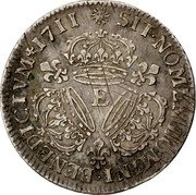 France 1/4 ECU Louis XIV 1711 E KM# 380.5 SIT NOMEN DOMINI BENEDICTVM 1711 E coin reverse France 1/4 ECU Louis XIV 1711 E KM# 380.5 SIT NOMEN DOMINI BENEDICTVM 1711 E coin reverse