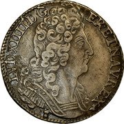 France 1/4 ECU Louis XIV 1711 Numeral 9 KM# 380.23 LVD XIIII D G FR ET NAV REX coin obverse France 1/4 ECU Louis XIV 1711 Numeral 9 KM# 380.23 LVD XIIII D G FR ET NAV REX coin obverse