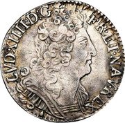 France 1/4 ECU Louis XIV 1713 & KM# 380.24 LVD XIIII D G FR ET NAV REX coin obverse France 1/4 ECU Louis XIV 1713 & KM# 380.24 LVD XIIII D G FR ET NAV REX coin obverse