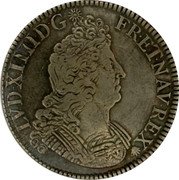 France ECU Louis XIV 1702 A KM# 329.1 LVD XIIII D G FR ET NAV REX coin obverse France ECU Louis XIV 1702 A KM# 329.1 LVD XIIII D G FR ET NAV REX coin obverse