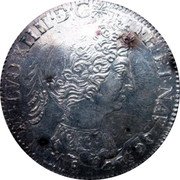 France ECU Louis XIV 1702 E KM# 329.7 LVD XIIII D G FR ET NAV REX coin obverse