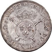 France ECU Louis XIV 1702 K KM# 329.11 SIT NOMEN DOMINI BENEDICTVM K 1701 coin reverse