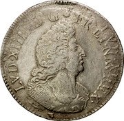 France ECU Louis XIV 1703 D KM# 329.6 LVD XIIII D G FR ET NAV REX coin obverse