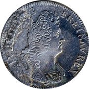 France ECU Louis XIV 1704 A KM# 360.1 LVD XIIII D G FR ET NAV REX coin obverse France ECU Louis XIV 1704 A KM# 360.1 LVD XIIII D G FR ET NAV REX coin obverse