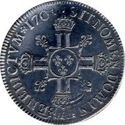 France ECU Louis XIV 1704 A KM# 360.1 SIT NOMEN DOMINI A BENEDICTVM 1704 coin reverse France ECU Louis XIV 1704 A KM# 360.1 SIT NOMEN DOMINI A BENEDICTVM 1704 coin reverse