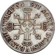 France ECU Louis XIV 1704 A KM# 362.1 SIT NOMEN DOMINI BENEDICTVM 1704 A coin reverse France ECU Louis XIV 1704 A KM# 362.1 SIT NOMEN DOMINI BENEDICTVM 1704 A coin reverse