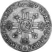 France ECU Louis XIV 1704 Cow KM# 361 SIT NOMEN DOMINI BENEDICTVM 1704 coin reverse France ECU Louis XIV 1704 Cow KM# 361 SIT NOMEN DOMINI BENEDICTVM 1704 coin reverse