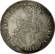 France ECU Louis XIV 1704 E KM# 360.7 LVD XIIII D G FR ET NAV REX coin obverse