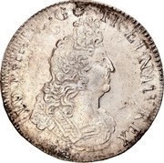 France ECU Louis XIV 1704 & KM# 360.25 LVD XIIII D G FR ET NAV REX coin obverse