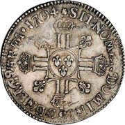 France ECU Louis XIV 1704 S KM# 360.17 SIT NOMEN DOMINI BENEDICTVM S 1704 coin reverse France ECU Louis XIV 1704 S KM# 360.17 SIT NOMEN DOMINI BENEDICTVM S 1704 coin reverse
