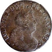 France ECU Louis XIV 1708 H KM# 360.9 LVD XIIII D G FR ET NAV REX coin obverse