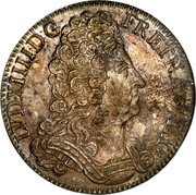 France ECU Louis XIV 1709 A KM# 384.1 LVD XIIII D G FR ET NAV REX coin obverse France ECU Louis XIV 1709 A KM# 384.1 LVD XIIII D G FR ET NAV REX coin obverse