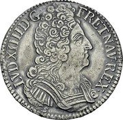 France ECU Louis XIV 1709 B KM# 386.2 LVD XIIII D G FR ET NAV REX coin obverse France ECU Louis XIV 1709 B KM# 386.2 LVD XIIII D G FR ET NAV REX coin obverse