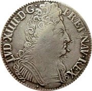 France ECU Louis XIV 1709 & KM# 386.24 LVD XIIII D G FR ET NAV REX coin obverse France ECU Louis XIV 1709 & KM# 386.24 LVD XIIII D G FR ET NAV REX coin obverse