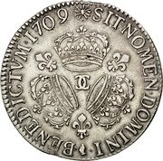 France ECU Louis XIV 1709 ϽϹ KM# 386.25 SIT NOMEN DOMINI BENEDICTVM 1709 CC coin reverse France ECU Louis XIV 1709 ϽϹ KM# 386.25 SIT NOMEN DOMINI BENEDICTVM 1709 CC coin reverse