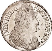 France ECU Louis XIV 1709 G KM# 386.6 LVD XIIII D G FR ET NAV REX coin obverse France ECU Louis XIV 1709 G KM# 386.6 LVD XIIII D G FR ET NAV REX coin obverse