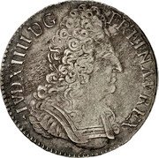 France ECU Louis XIV 1709 H KM# 386.7 LVD XIIII D G FR ET NAV REX coin obverse