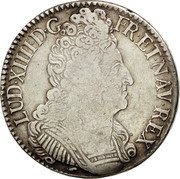 France ECU Louis XIV 1709 P KM# 386.14 LVD XIIII D G FR ET NAV REX coin obverse France ECU Louis XIV 1709 P KM# 386.14 LVD XIIII D G FR ET NAV REX coin obverse