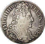 France ECU Louis XIV 1709 X KM# 386.20 LVD.XIIII.D.G FR.ET.NAV.REX coin obverse France ECU Louis XIV 1709 X KM# 386.20 LVD.XIIII.D.G FR.ET.NAV.REX coin obverse