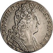 France ECU Louis XIV 1711 D KM# 386.4 LVD XIIII D G FR ET NAV REX coin obverse France ECU Louis XIV 1711 D KM# 386.4 LVD XIIII D G FR ET NAV REX coin obverse