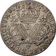France ECU Louis XIV 1711 D KM# 386.4 SIT NOMEN DOMINI BENEDICTVM 1709 D coin reverse France ECU Louis XIV 1711 D KM# 386.4 SIT NOMEN DOMINI BENEDICTVM 1709 D coin reverse