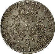 France ECU Louis XIV 1711 Y KM# 386.21 SIT NOMEN DOMINI Y BENEDICTVM 1711 coin reverse France ECU Louis XIV 1711 Y KM# 386.21 SIT NOMEN DOMINI Y BENEDICTVM 1711 coin reverse