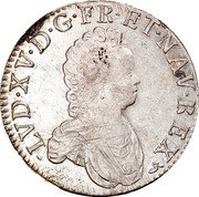 France ECU Louis XV 1716 B KM# 414.3 LVD XV D G FR ET NAV REX coin obverse
