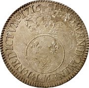 France ECU Louis XV 1716 M KM# 414.13 SIT NOMEN DOMINI M BENEDICTVM 1716 coin reverse