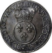 France ECU Louis XV 1717 C KM# 414.5 SIT NOMEN DOMINI C BENEDICTVM 1717 coin reverse