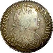 France ECU Louis XV 1718 B KM# 435.3 LVD XV D G FR ET NAV REX coin obverse France ECU Louis XV 1718 B KM# 435.3 LVD XV D G FR ET NAV REX coin obverse