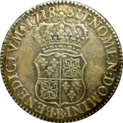 France ECU Louis XV 1718 B KM# 435.3 SIT NOMEN DOMINI B BENEDICTVM 1718 coin reverse France ECU Louis XV 1718 B KM# 435.3 SIT NOMEN DOMINI B BENEDICTVM 1718 coin reverse