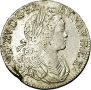 France ECU Louis XV 1718 C KM# 435.5 LVD XV D G FR ET NAV REX coin obverse France ECU Louis XV 1718 C KM# 435.5 LVD XV D G FR ET NAV REX coin obverse