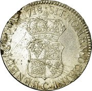 France ECU Louis XV 1718 C KM# 435.5 SIT NOMEN DOMINI C BENEDICTVM 1718 coin reverse France ECU Louis XV 1718 C KM# 435.5 SIT NOMEN DOMINI C BENEDICTVM 1718 coin reverse