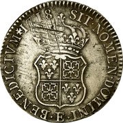 France ECU Louis XV 1718 E KM# 435.7 SIT NOMEN DOMINI E BENEDICTVM 1718 coin reverse France ECU Louis XV 1718 E KM# 435.7 SIT NOMEN DOMINI E BENEDICTVM 1718 coin reverse