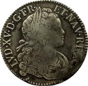 France ECU Louis XV 1718 Back to back C’s KM# 435.28 LVD XV D G FR ET NAV REX coin obverse France ECU Louis XV 1718 Back to back C’s KM# 435.28 LVD XV D G FR ET NAV REX coin obverse