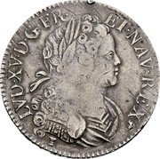 France ECU Louis XV 1719 Numeral 9 KM# 435.26 LVD XV D G FR ET NAV REX coin obverse France ECU Louis XV 1719 Numeral 9 KM# 435.26 LVD XV D G FR ET NAV REX coin obverse