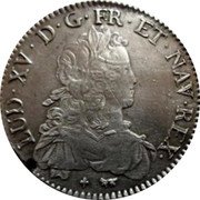 France ECU Louis XV 1721 A KM# 459.1 LUD XV D G FR ET NAV REX coin obverse